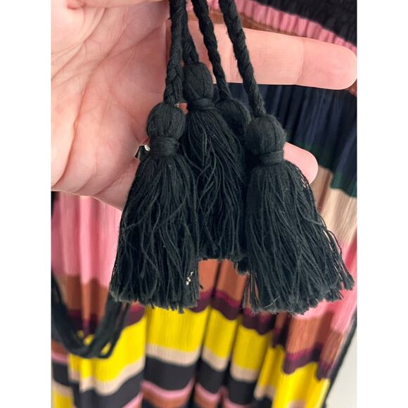 Apiece Apart La Rosa Silk Striped Panel A-Line Midi Dress Multi Women's Size 8 - Picture 7 of 11